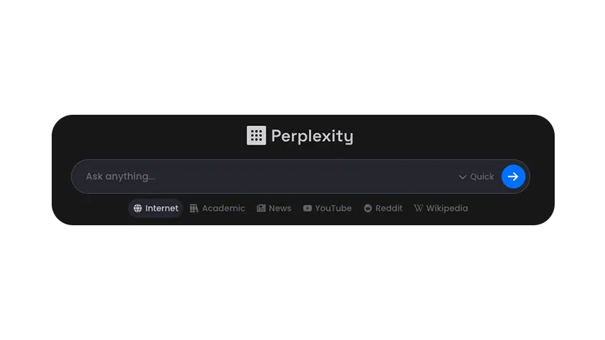 Perplexity Ai - Différentes sources disponibles