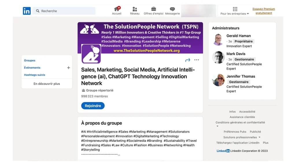 Le groupe Linkedin _TSPN_