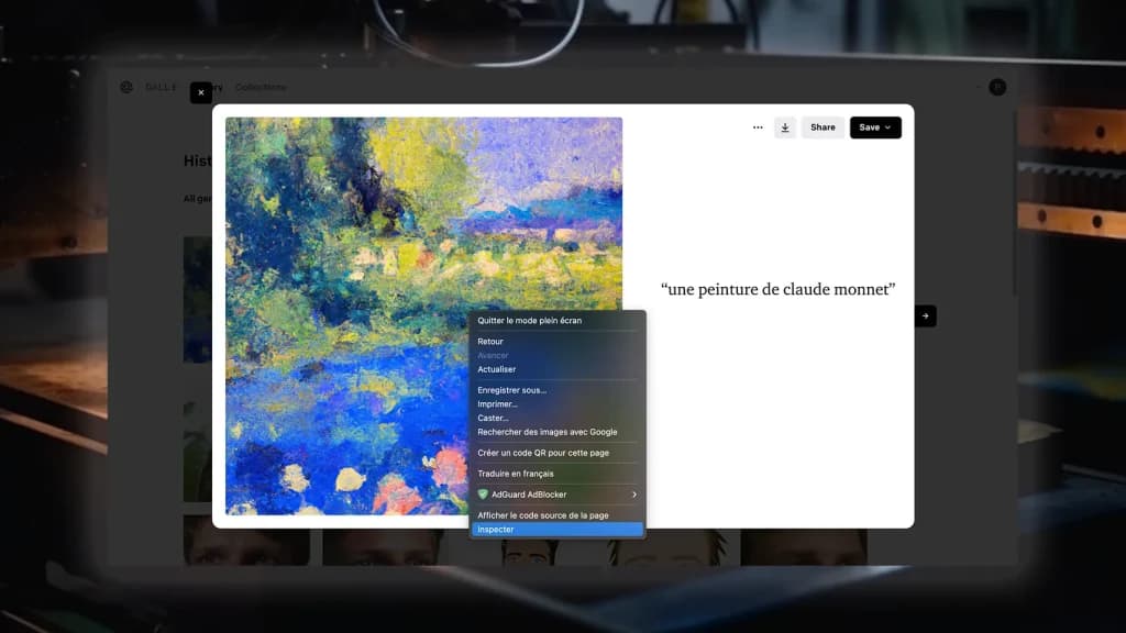 inspecter l'élément dall-e