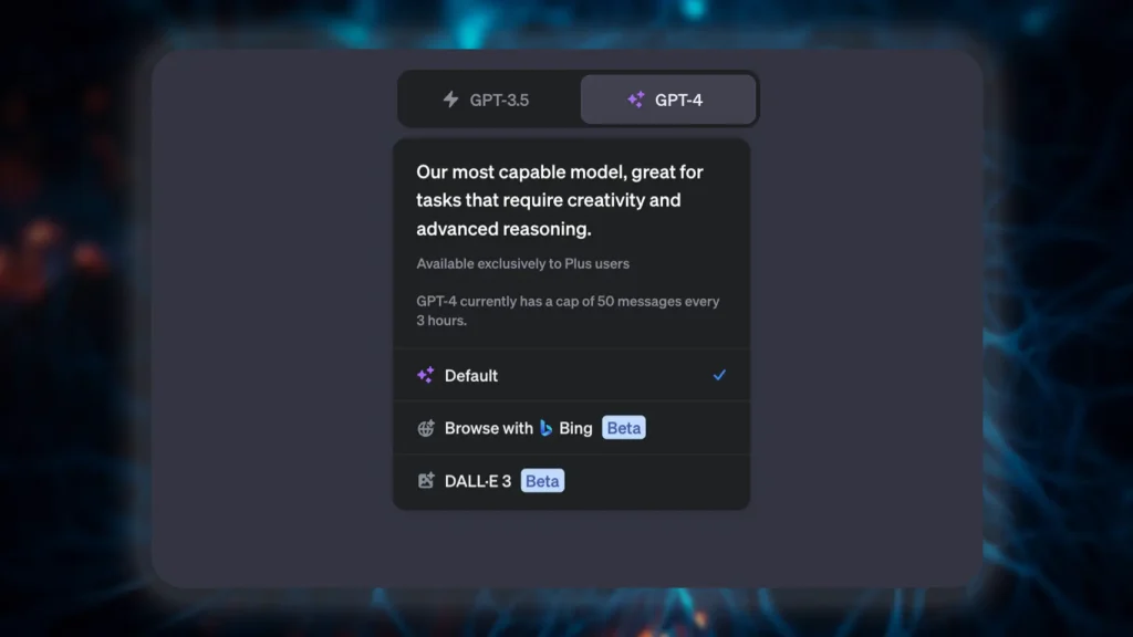 Sélectionner Dall-E 3 dans chatgpt